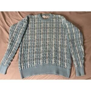Vintage Claiborne Cotton Women’s Size Large Blue And Beige Multicolor Sweater